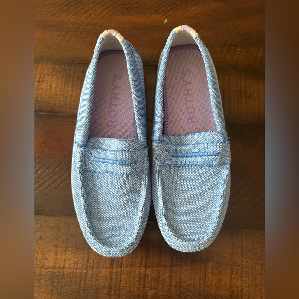 Rothy's Light Blue Slip-On Loafers